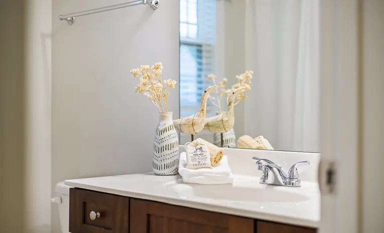 Modern bathroom mirror above a sink