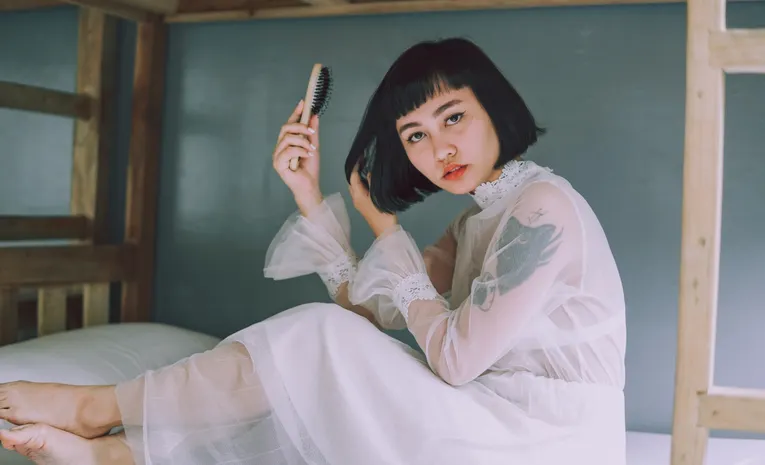 Hairbrush being held