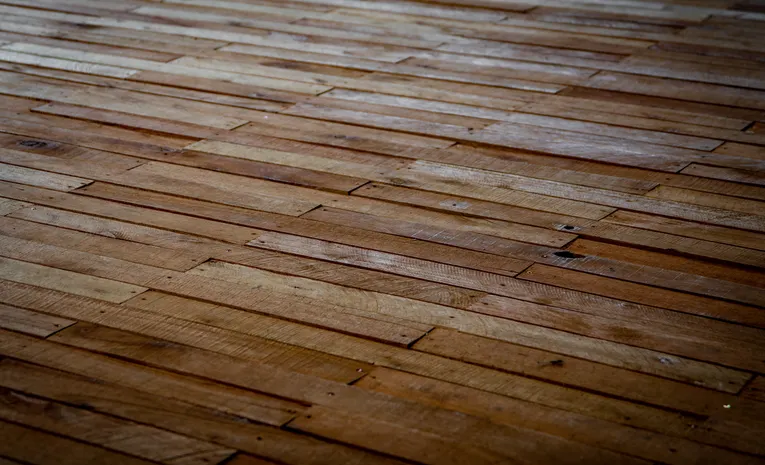 Close up of natural wood grain flooring texture